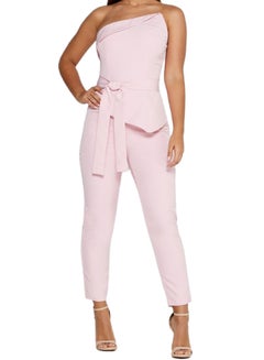 Tie Waist Bandeau Jumpsuit Light Pink