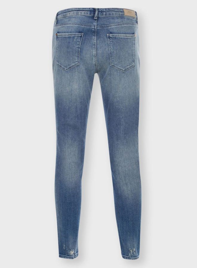 ONLY - Ripped Skinny Fit Casual Jeans Blue - Image 1