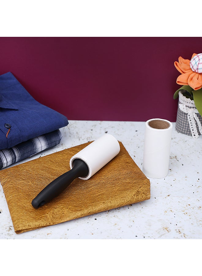 Royalford - 2 Pieces Set Lint Roller Re-Usable Roller Stick 60 Sheets 10Cm Multicolor Black/White 10cm - Image 1