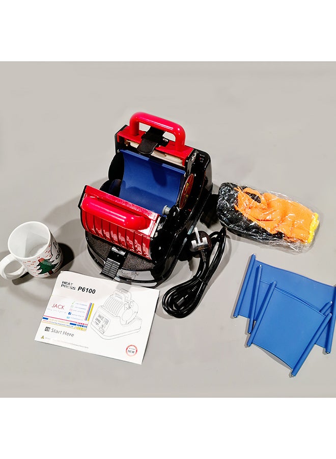 Freesub - 4-In-1 Mugs Printing Press Machine Red/Black - Image 1