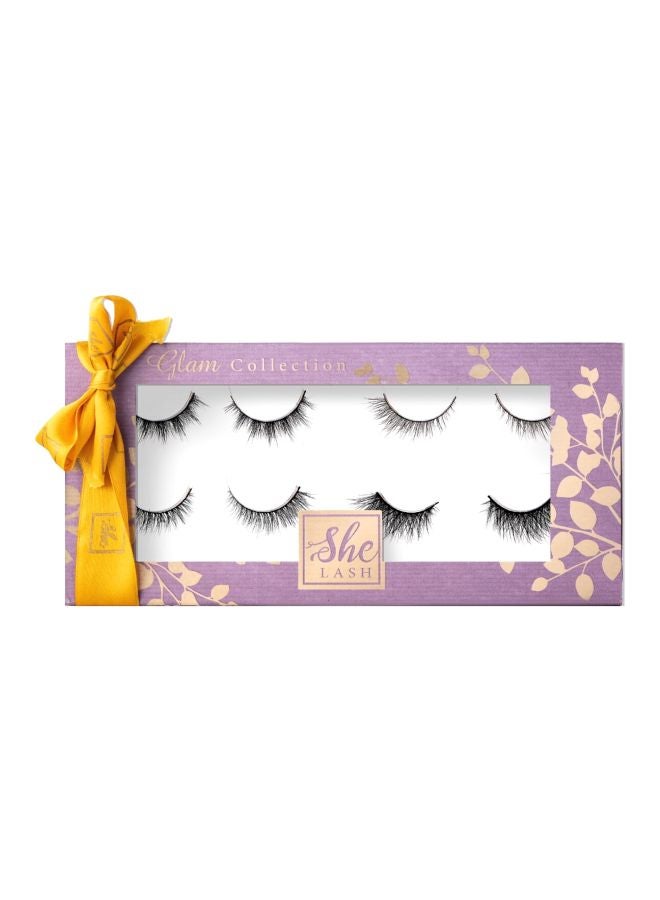 She LASH - Pair Of 4 Glam Collection False Eyelashes Black - Image 1