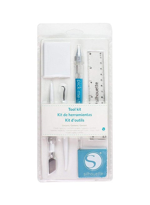 5-Piece Craft Tool Kit White/Silver/Clear