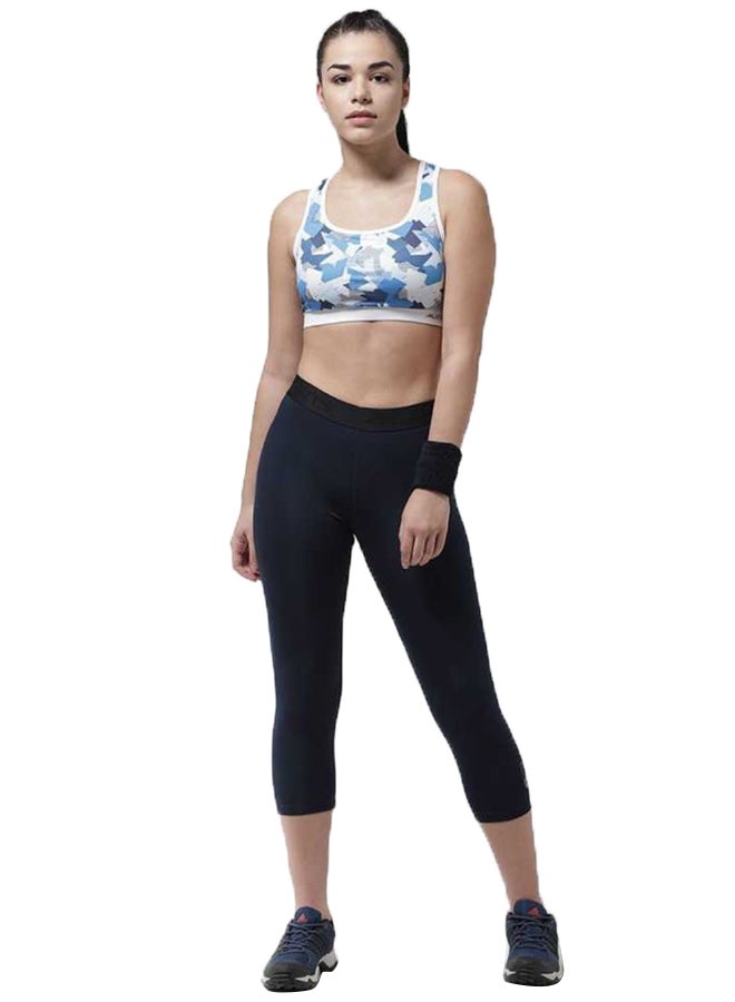 ALCIS - Solid Cropped Tights Leggings Navy Blue - Image 1
