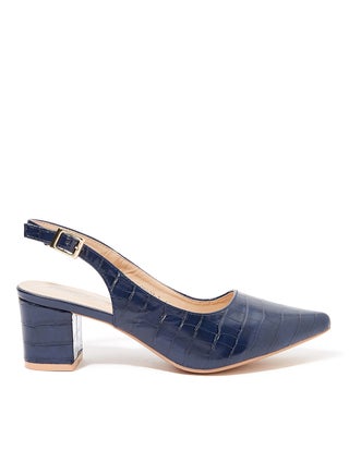 Textured Block Heel Slingbacks Navy - v1596712187/N33847357V_1