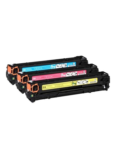 3-Piece 128A Toner Cartridges Set Cyan/Yellow/Magenta