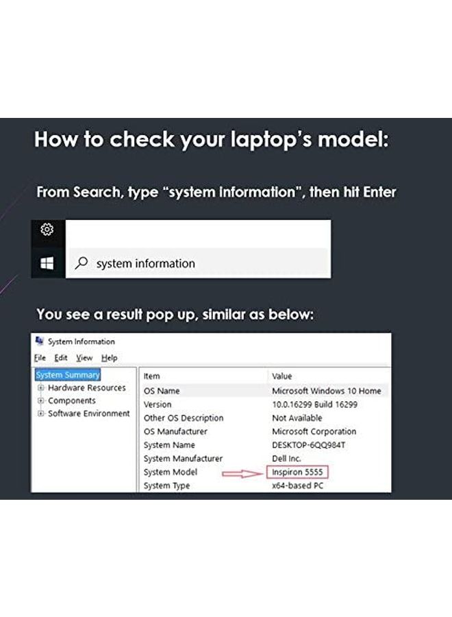 ديل محول طاقة بتيار متردد قابل للاستبدال للابتوب ديل أسود - Image 4