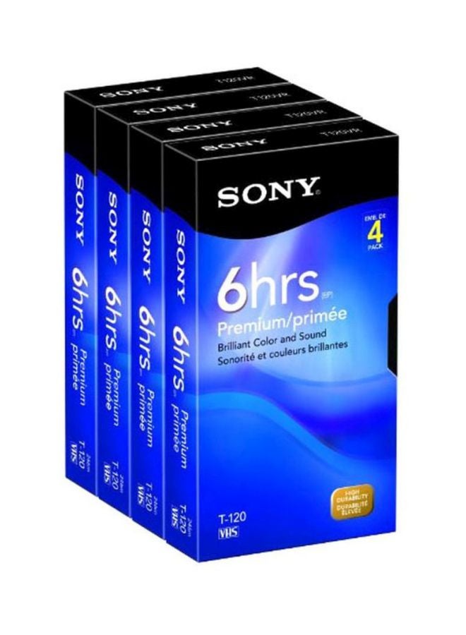 Sony - Pack Of 4 Premium/Primee VHS Tapes Multi Colour - Image 1