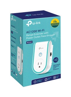 TP-LINK AC1200 Wi-Fi Range Extender With AC Passthrough 4.9 x 2.8 x 3.0inch White/Blue  - Image 4
