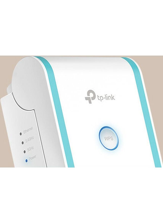 TP-LINK - AC1200 Wi-Fi Range Extender With AC Passthrough 4.9 x 2.8 x 3.0inch White/Blue - Image 1