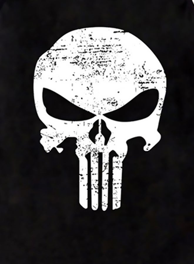 جوي شيك فيست تدريب مزين بطبعة جمجمة من فيلم "The Punisher" وبظهر على شكل حرف Y أسود/ أبيض  - Image 3