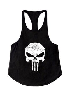 جوي شيك فيست تدريب مزين بطبعة جمجمة من فيلم "The Punisher" وبظهر على شكل حرف Y أسود/ أبيض  - Image 1