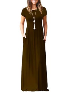 Evening Party A-Line Maxi Dress Brown
