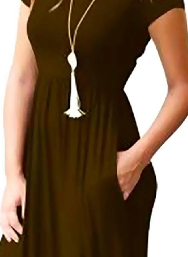 Joychic - Evening Party A-Line Maxi Dress Brown - Image 1