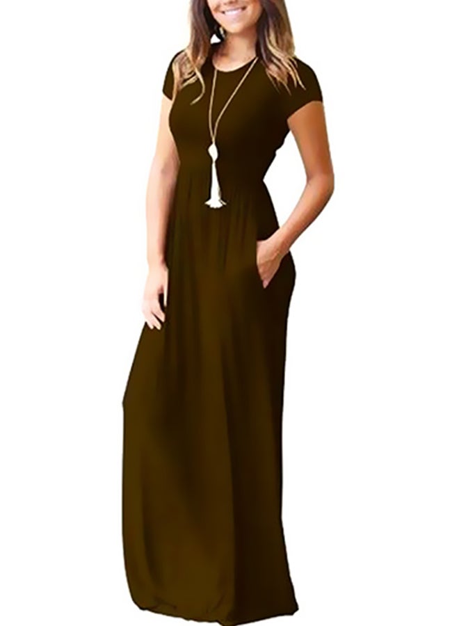 Joychic - Evening Party A-Line Maxi Dress Brown - Image 1