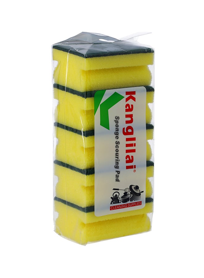 DELCASA 5-Piece Cleaning Sponge Yellow/Green 200grams - Image 5