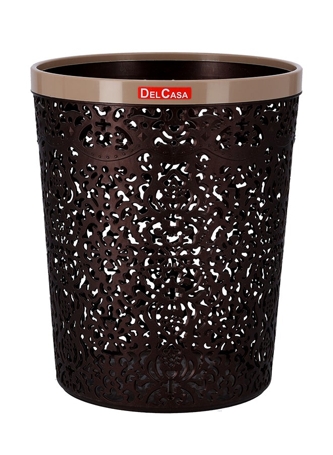 DELCASA Plastic Dust Bin Brown 22cm  - Image 1