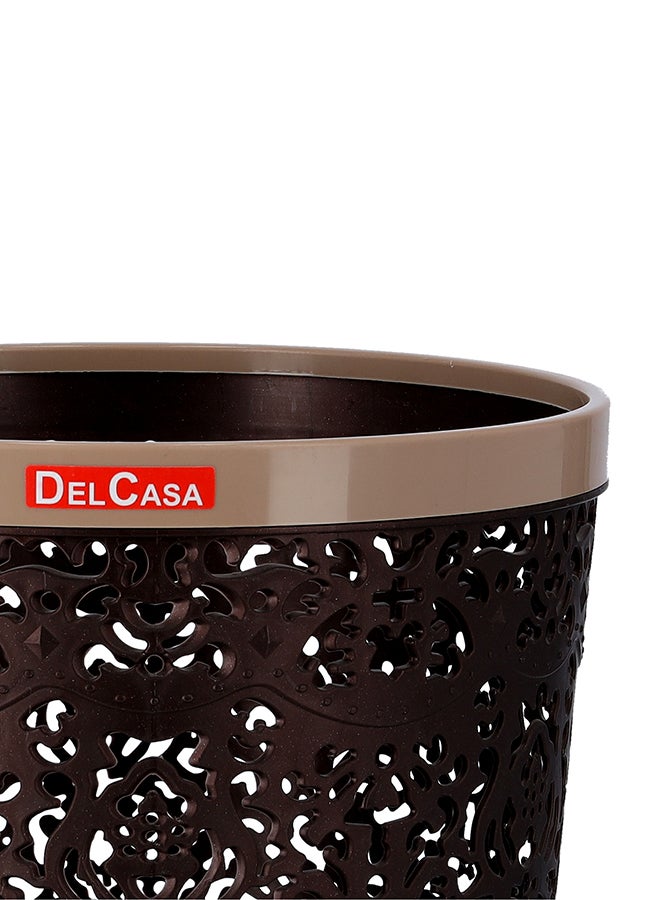 DELCASA Plastic Dust Bin Brown 22cm  - Image 4