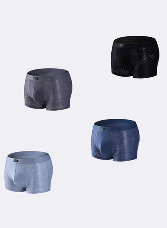 Joychic 4-Piece Breathable Boxer Set Blue/Black/Grey - Image 1