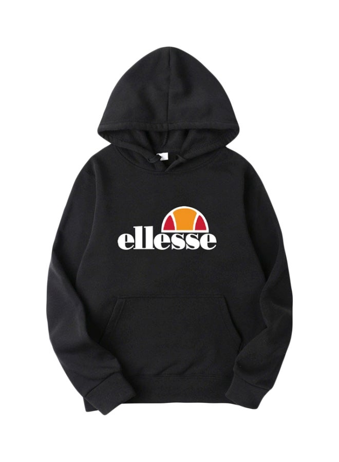 جوي شيك هودي مطبوع عليه كلمة "Ellesse" أسود/ أبيض - Image 1