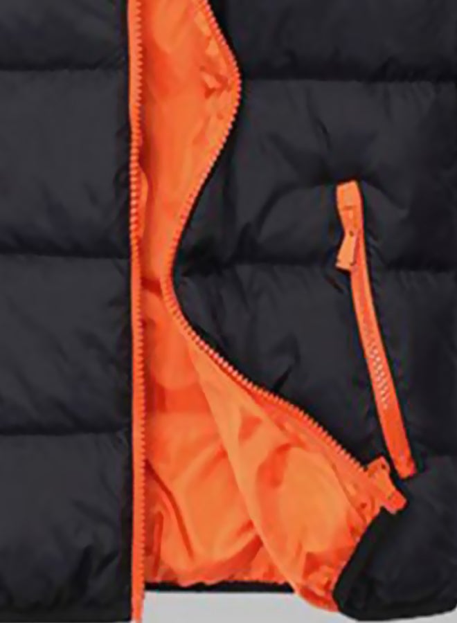 Joychic Long Sleeves Padded Jacket Black/Orange  - Image 2