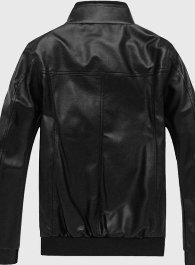 Joychic Long Sleeves Motorcycle Jacket Black - Image 2