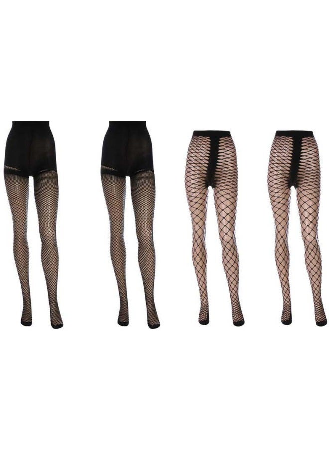 4-Piece Net Tights Set Black - Image 1