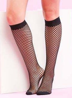 ماركة غير محددة طقم جوارب بتصميم شبكة صيد السمك مكون من 3 قطع . أسود  - Image 2