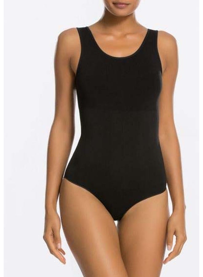 2-Piece Sleeveless Shapewear Set Black/White - Image 2