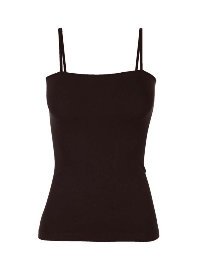 Solid Square Neck Camis Brown - Image 1