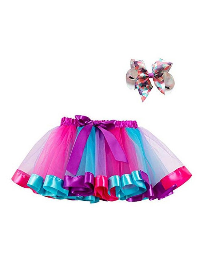 2-Piece Tutu Skirt With Headband Set Blue/Pink/White  - Image 1