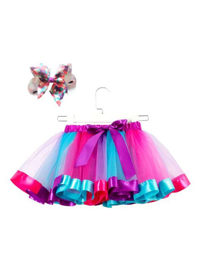 2-Piece Tutu Skirt With Headband Set Blue/Pink/White  - Image 2