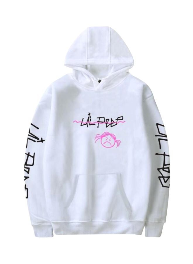 Joychic European And American Trend Fashion Lil Peep Hooded Pullover White/Black/Purple  - Image 1