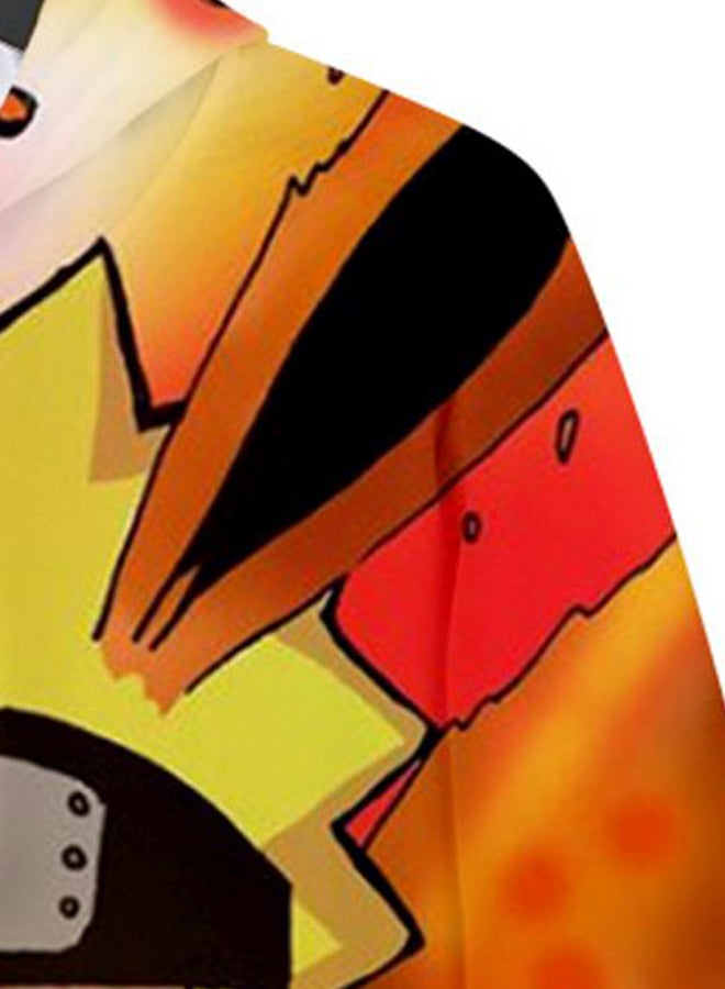 Joychic - Cartoon Anime Naruto Printed Hoodie Orange/Black/Yellow - Image 1