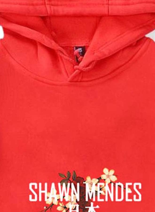 Joychic Shawn Mendes Printed Hoodie Red/White/Black  - Image 2
