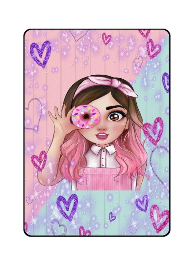 ثيودور غطاء حماية واق قلاب لجهاز سامسونج تاب S7 . بطبعة فتاة عاشقة لكعكة الدونتس