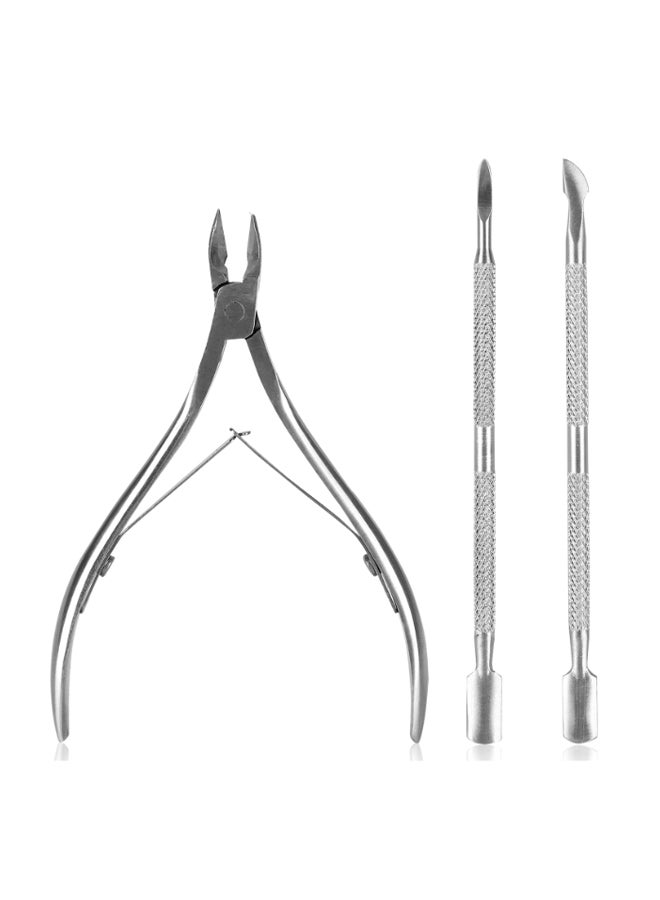 Beauenty 3-Piece Nail Care Manicure Tool Set Silver - Image 2