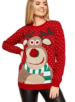 Long Sleeves Printed Pullover Red/Brown