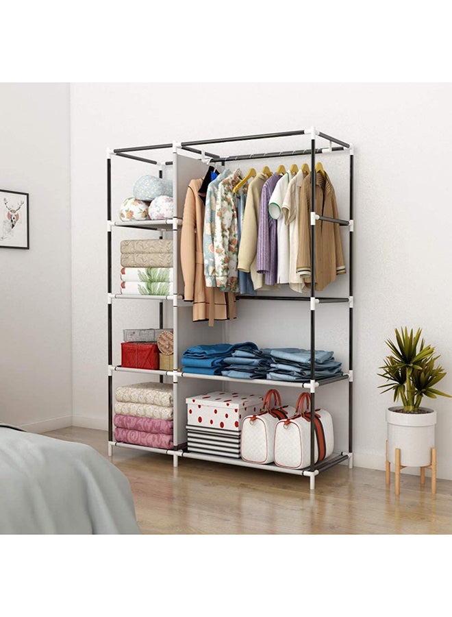 Roman Gifts Portable Fabric Canvas Wardrobe With Storage Cupboard Organiser Beige  - Image 3