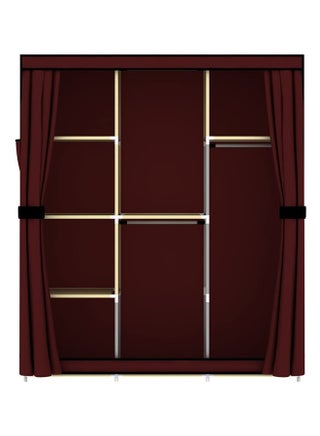 Portable Fabric Canvas Wardrobe With Storage Cupboard Organiser Red - v1596780093/N38650469A_1