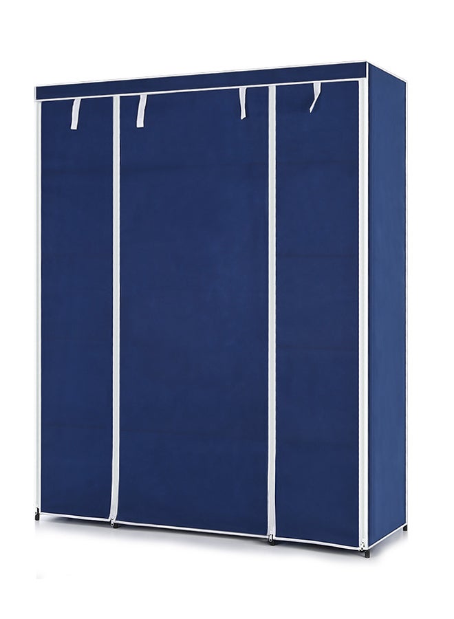 Roman Gifts - Portable Fabric Canvas Wardrobe With Storage Cupboard Organiser Blue - Image 1