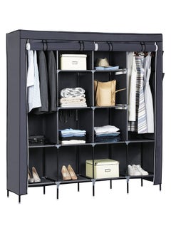 Roman Gifts Portable Clothing Wardrobe With Storage Cupboard  Organiser Grey  - Image 1