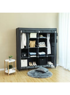 Roman Gifts Portable Clothing Wardrobe With Storage Cupboard  Organiser Grey  - Image 3