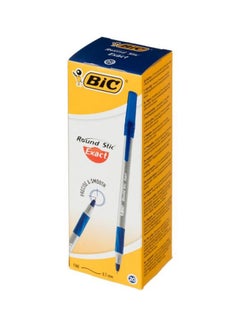 Bic 20-Piece Round Stic Grip Ball Point Pen Grey/Blue  - Image 1