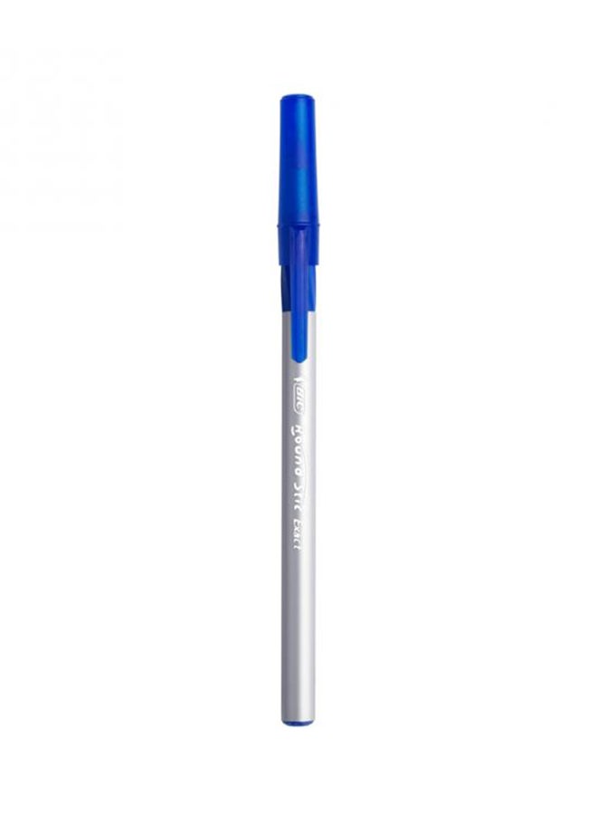 Bic 20-Piece Round Stic Grip Ball Point Pen Grey/Blue - Image 2