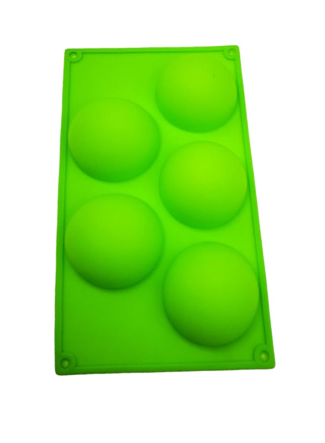 asmat 5-Cavity Silicone Circle Mould Green 29x17cm - Image 1