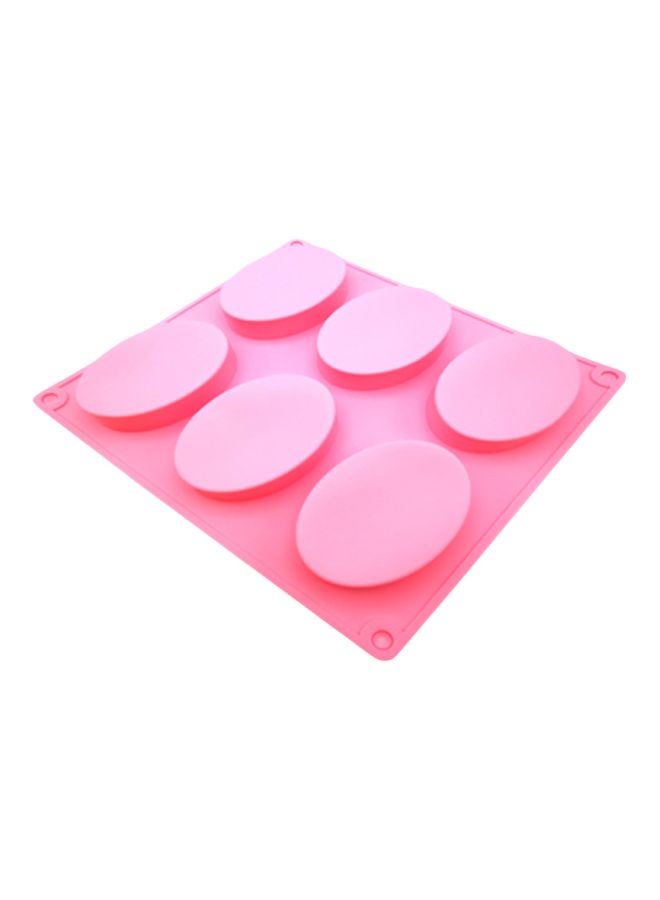 asmat 6-Cavity Oval Silicone Dessert Mould Pink 22x20cm - Image 1