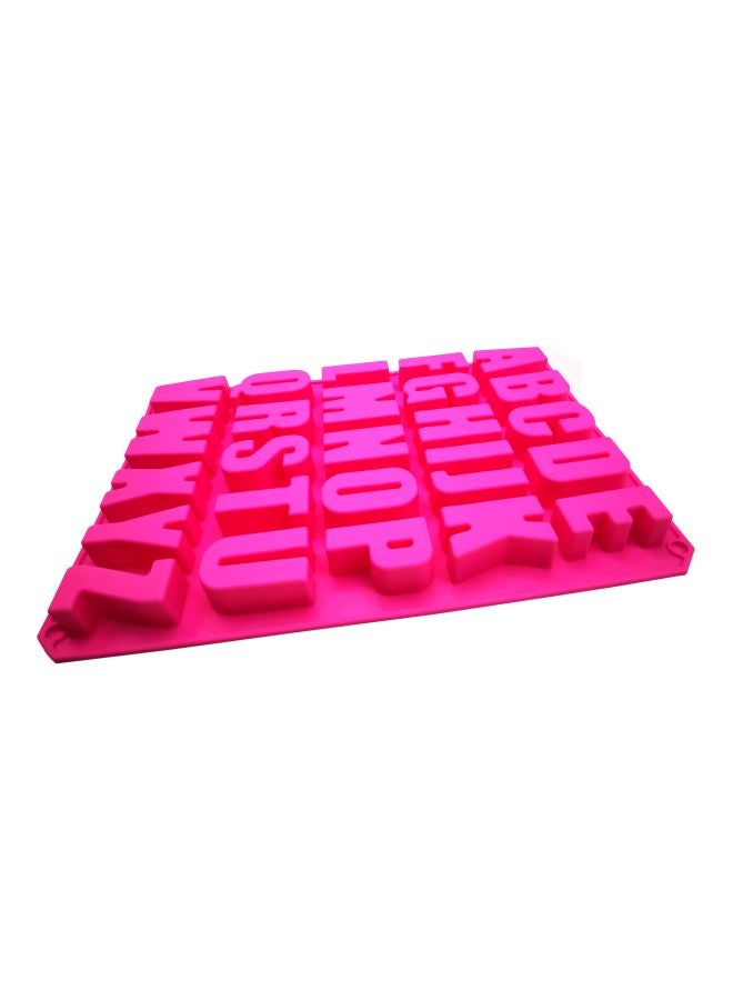 asmat Silicone Alphabet Designed Chocolate Mould Pink 33x22cm - Image 2