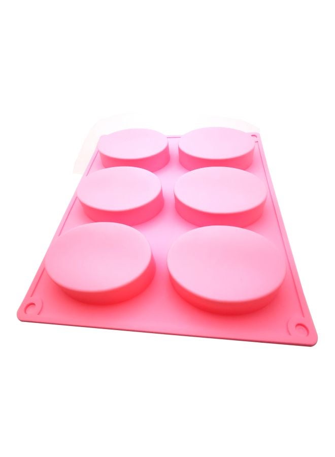asmat 6-Cavity Oval Silicone Dessert Mould Pink 22x20cm - Image 2