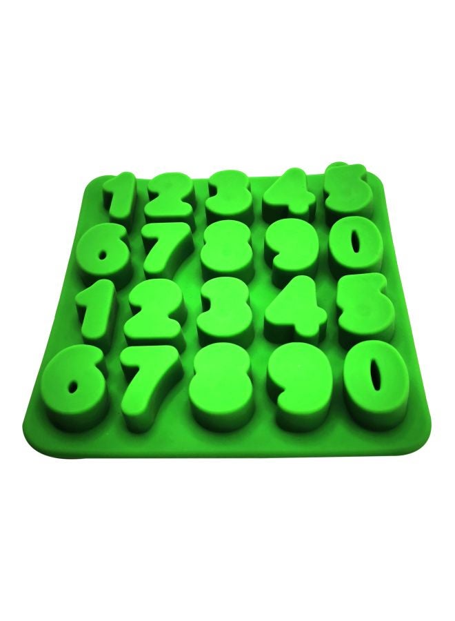 asmat Silicone Numbers Pudding Bakeware Mould Green 16x16cm - Image 1