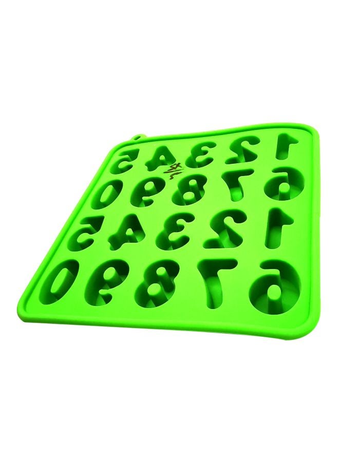 asmat Silicone Numbers Pudding Bakeware Mould Green 16x16cm - Image 2
